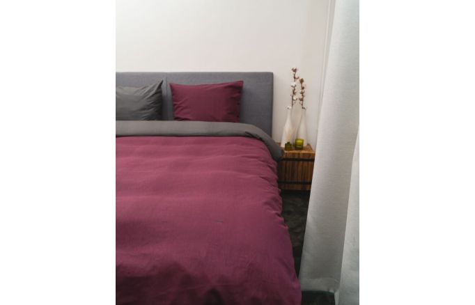 Kayori Shiiba - Dekbedovertrek -Bamboe - Burgundy/Antraciet