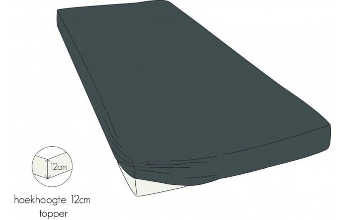 Kayori Shizu Topper hoeslaken stretch - Jersey - Antraciet