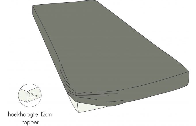 Kayori Shizu Topper hoeslaken stretch - Jersey - Taupe