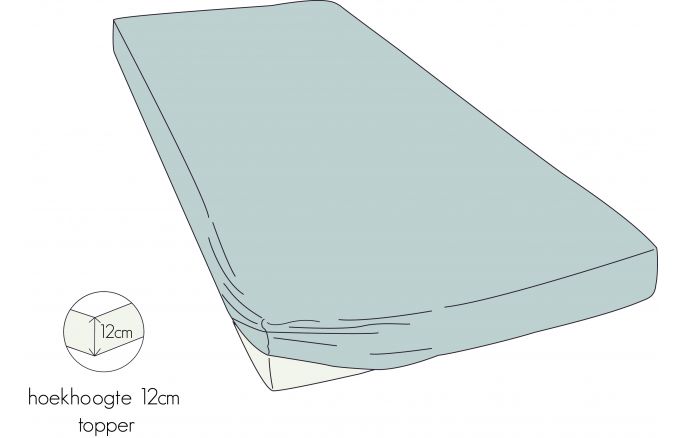 Kayori Shizu Topper hoeslaken Perkal - Zilvergrijs