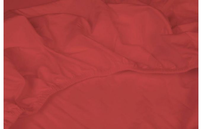 Kayori  Giza Splittopper Hoeslaken- Egyptisch Satijn - Rood