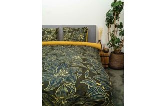 Kayori - Lily - DBO - 200x200-220 - Zwart - Katoen-Satijn